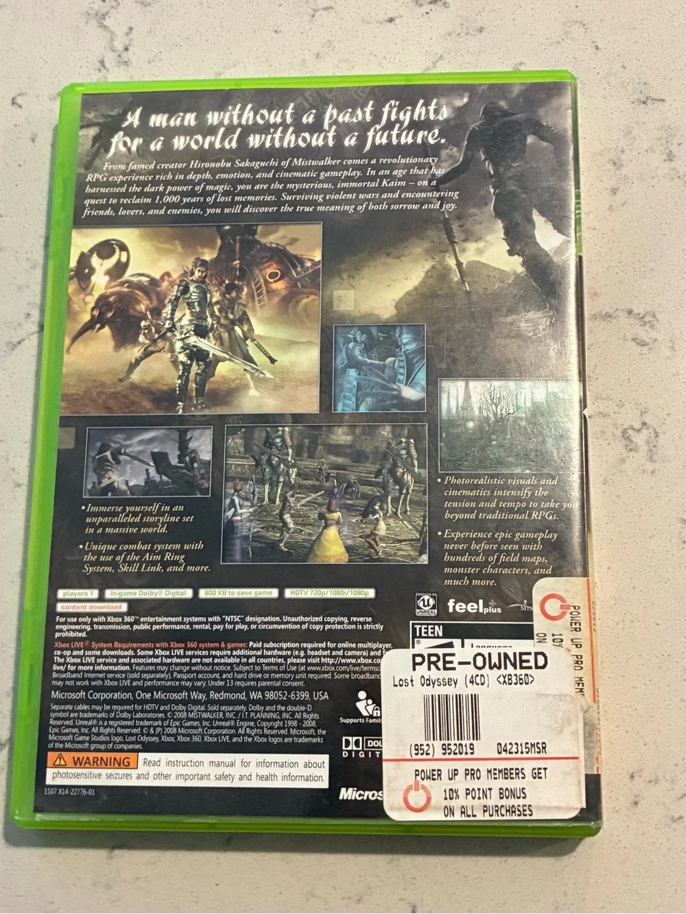 Lost Odyssey (Microsoft Xbox 360, 2008) CIB - Complete - Tested -